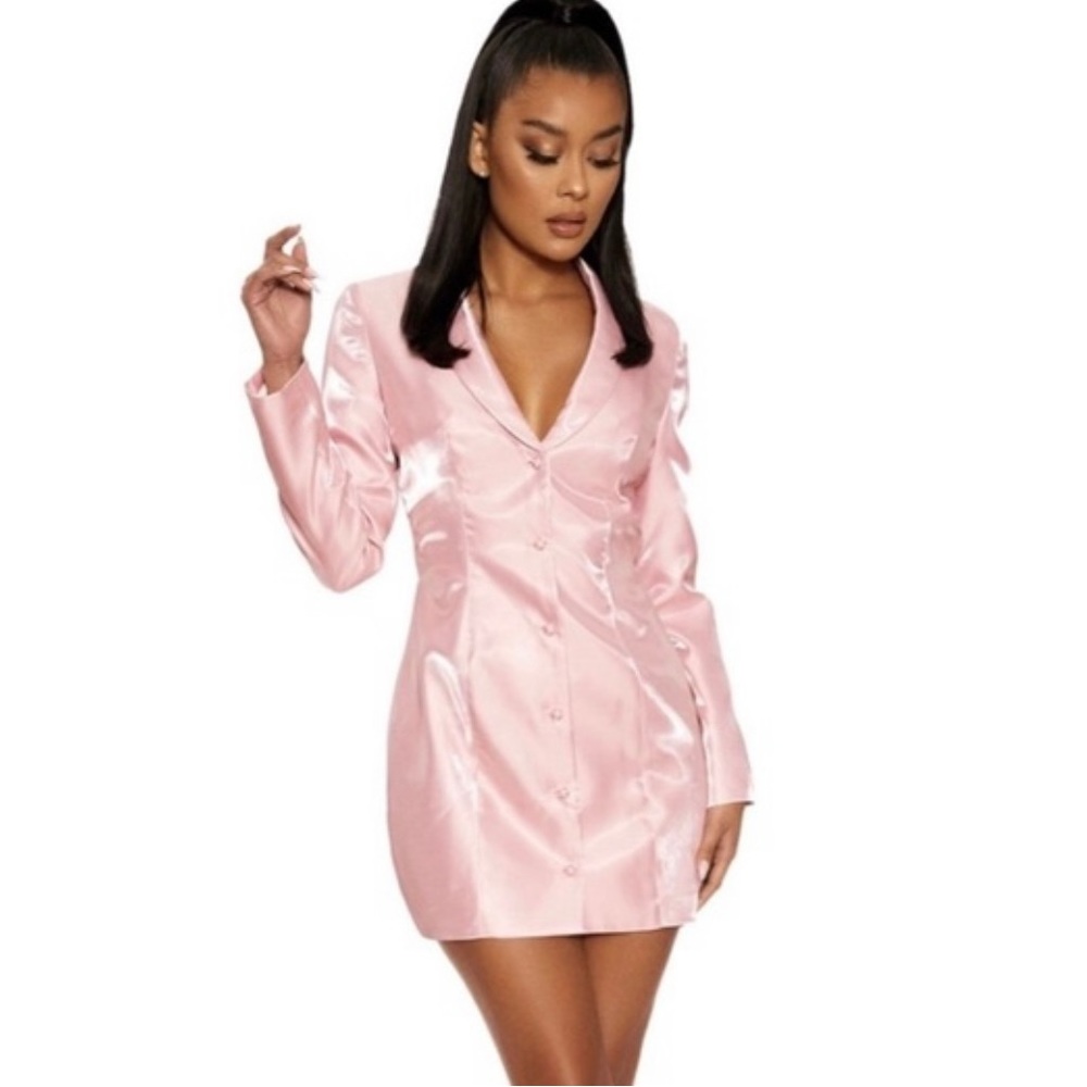 Naked Wardrobe Pink Blazer Dress